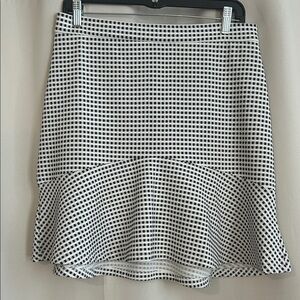 Banana Republic Black and White Gingham Flared Hem Skirt